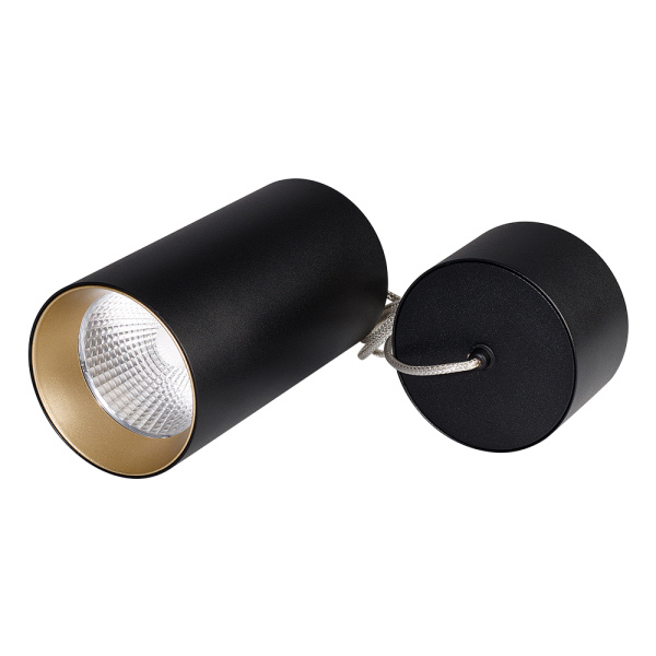 Светильник подвесной Arlight SP-POLO-R85-2-15W Warm White 40deg (Black, Gold Ring)