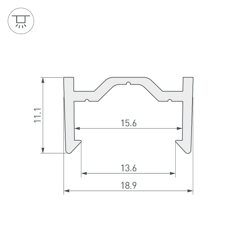 Профиль пластиковый накладной для светодиодной ленты ARH-CH15-2000-PVC Arlight Пластик арт.027091