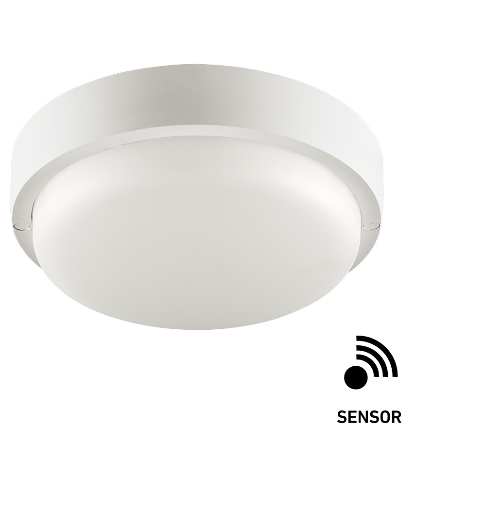 Накладной светильник LED для ЖКХ  с опт-акус датчиком WOLTA LCL04-18W-R11-4K-SOA 18Вт 4000K 1440лм круг IP65 172x65мм 1/20